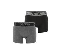 Phil & Co. Berlin Boxers ' 2-Pack Jersey ' gris / noir, Taille S