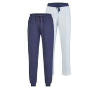 Phil & Co. Berlin Pantalon de pyjama 'Cozy Classics' bleu marine / gris / blanc, Taille XXL