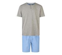 Phil & Co. Berlin Pyjama court bleu clair / gris chiné, Taille XXL