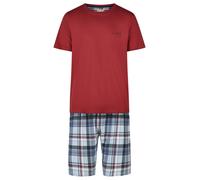 Phil & Co. Berlin Pyjama court ' Classic ' bleu / bleu clair / rouge / blanc cassé, Taille L