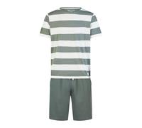 Phil & Co. Berlin Pyjama court ' Monday ' vert / kaki / blanc, Taille L