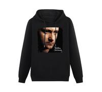 Phil Collins But Seriously Poster Men's Black Hooded Unisex Sweatshirt S