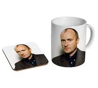 Phil Collins Early Tasse à café en céramique + dessous-de-verre Coffret cadeau