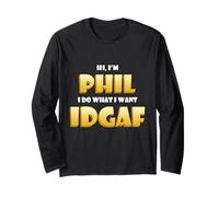 Phil Costume IDGAF Funny Meme Phil Halloween Costume Philips Manche Longue