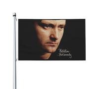 Phil singer Collins Drapeau Drapeau double face 3x5FT Chanteur de rock classique Drapeaux de jardin Décoration intérieure à suspendre en extérieur Collection de fans Cadeau