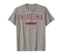 Philadelphia PA Settled 1642 Lettres arquées Varsity Bordeaux T-Shirt