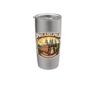 Philadelphie Pennsylvanie Souvenir City State Retro Vintage Gobelet isotherme en acier inoxydable double paroi
