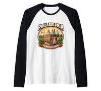 Philadelphie Pennsylvanie Souvenir City State Retro Vintage Manche Raglan