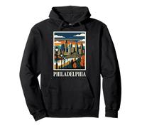 Philadelphie Skyline Pennsylvanie Art rétro Vintage Sweat à Capuche