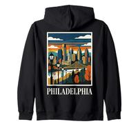 Philadelphie Skyline Pennsylvanie Art rétro Vintage Sweat à Capuche