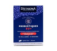 Philaromal Probiotiques 50+ - Complément alimentaire probiotique pour la flore intestinale des plus de 50 ans | 10 milliards de ferments - 5 souches | Source d'antioxydants