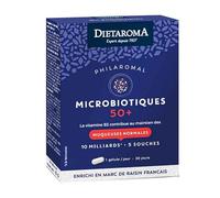 Philaromal Probiotiques 50+ - Complément alimentaire probiotique pour la flore intestinale des plus de 50 ans | 10 milliards de ferments - 5 souches | Source d'antioxydants