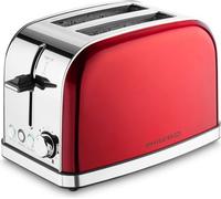 PHILCO PHTA 4006 Grille-pain four, 2 trous pour griller, réchauffer, décongeler, 950 W, touches blanches éclairées, matériau acier inoxydable