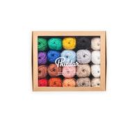 Phildar - Pelote de Laine Boîte 20 Mini Pelotes - Phil Coton 3 - Laine à Crocheter et à Tricoter - 100% COTON - Aiguille n°3 - Couleur MULTICOLORE