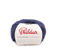 Phildar - Pelote de Laine Phil Artisane - Laine à Crocheter et à Tricoter - 30% LIN,70% VISCOSE - Aiguille n°3.5 - Couleur BLEU
