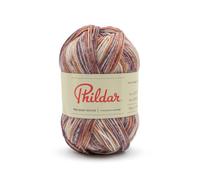 Phildar - Pelote de Laine Phil Baby + Socks Merinos - Laine à Tricoter - 75% Laine (Merinos),25% Polyamide - Aiguille n°2.5 - Couleur IMPR Jacquard Marron