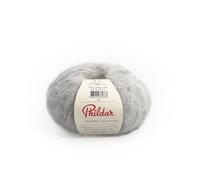 Phildar - Pelote de Laine Phil Bijou - Laine à Tricoter - 7% LAINE,6% VISCOSE,51% ACRYLIQUE,17% POLYAMIDE,19% POLYESTER METALLISE - Aiguille n°6 - Couleur GRIS CHINE CLAIR