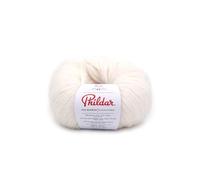 Phildar - Pelote de Laine Phil Bonbon - Laine à Tricoter - 34% Coton,38% Acrylique,28% Polyamide - Aiguille n°7 - Couleur Craie