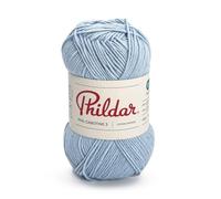 Phildar - Pelote de Laine Phil Cabotine 3 - Laine à Tricoter - 45% Coton,55% Acrylique - Aiguille n°3 - Couleur Ciel