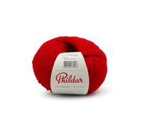 Phildar - Pelote de Laine Phil Caresse - Laine à Tricoter - 51% Acrylique,49% Polyamide - Aiguille n°4 - Couleur Rouge