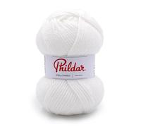 Phildar - Pelote de Laine Phil Charly de 50g - Laine à Tricoter - 100% Acrylique - Aiguille n°4 - Couleur Blanc