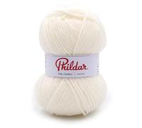 Phildar - Pelote de Laine Phil Charly de 50g - Laine à Tricoter - 100% Acrylique - Aiguille n°4 - Couleur Craie
