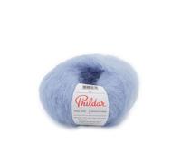 Phildar - Pelote de Laine Phil Chic - Laine à Tricoter - 50% Kid Mohair,32% Laine,16% Polyamide,2% élasthanne - Aiguille n°6 - Couleur Bleuet