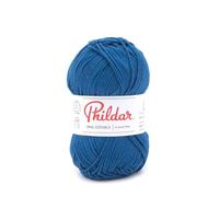 Phildar - Pelote de Laine Phil Coton 3 de 50g - Laine à Tricoter - 100% Coton - Aiguille n°3 - Couleur Matelot