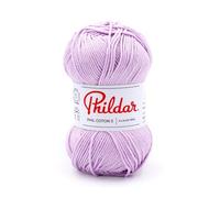 Phildar - Pelote de Laine Phil Coton 3 - Laine à Crocheter et à Tricoter - 100% COTON - Aiguille n°3 - Couleur VIOLET