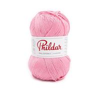 Phildar - Pelote de Laine Phil Coton 3 - Laine à Crocheter et à Tricoter - 100% COTON - Aiguille n°3 - Couleur ROSE