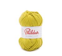 Phildar - Pelote de Laine Phil Coton 3 - Laine à Tricoter - 100% COTON - Aiguille n°3 - Couleur ABSINTHE