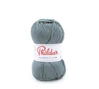 Phildar - Pelote de Laine Phil Coton 3 - Laine à Tricoter - 100% COTON - Aiguille n°3 - Couleur EUCALYPTUS