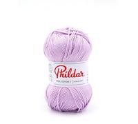 Phildar - Pelote de Laine Phil Coton 3 - Laine à Tricoter - 100% COTON - Aiguille n°3 - Couleur LILAS