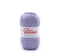 Phildar - Pelote de Laine Phil Coton 3 - Laine à Tricoter - 100% Coton - Aiguille n°3 - Couleur Parme