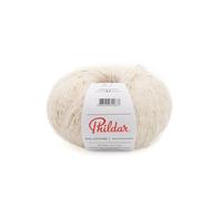 Phildar - Pelote de Laine Phil Couture - Laine à Tricoter - 35% Baby alpaga,15% Laine (Merinos),25% Polyamide,25% Polyester Metallise - Aiguille n°3.5 - Couleur Ecru