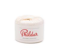 Phildar - Pelote de Laine Phil Divin - Laine à Crocheter et à Tricoter - 54% VISCOSE,46% POLYESTER - Aiguille n°5 - Couleur BLANC