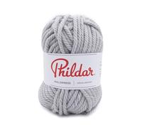 Phildar - Pelote de Laine Phil Express - Laine à Crocheter et à Tricoter - 20% LAINE,80% ACRYLIQUE - Aiguille n°12 - Couleur GRIS