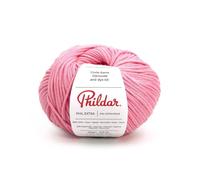 Phildar - Pelote de Laine Phil Extra - Laine à Tricoter - 68% COTON,32% POLYAMIDE - Aiguille n°5 - Couleur ROSE BONBON