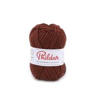 Phildar - Pelote de Laine Phil Irlandais - Laine à Tricoter - 51% Laine,49% Acrylique - Aiguille n°5 - Couleur Acajou