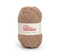 Phildar - Pelote de Laine Phil Lambswool - Laine à Crocheter et à Tricoter - 49% ACRYLIQUE,51% LAINE D'AGNEAU - Aiguille n°3 - Couleur MARRON