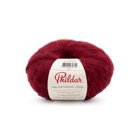 Phildar - Pelote de Laine Phil Light Mohair - Laine à Tricoter - 14% LAINE,14% MOHAIR,42% ACRYLIQUE,30% POLYAMIDE - Aiguille n°5 - Couleur CERISE NOIRE