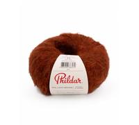 Phildar - Pelote de Laine Phil Light Mohair - Laine à Tricoter - 14% Mohair,14% Laine,42% Acrylique,30% Polyamide - Aiguille n°5 - Couleur Acajou