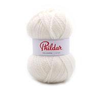 Phildar - Pelote de Laine Phil LOOPING - Laine à Tricoter - 20% Laine,80% Acrylique - Aiguille n°6 - Couleur Blanc