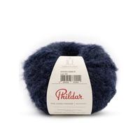 Phildar - Pelote de Laine Phil Lovely Mohair - Laine à Tricoter - 30% MOHAIR,70% ACRYLIQUE - Aiguille n°8 - Couleur NUIT