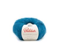 Phildar - Pelote de Laine Phil Mohair Soie - Laine à Tricoter - 30% SOIE,70% MOHAIR - Aiguille n°5 - Couleur PRUSSE