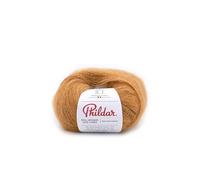 Phildar - Pelote de Laine Phil Mohair Soie Lurex - Laine à Tricoter - 14% Soie,78% Kid Mohair,4% Polyamide,4% Polyester Metallise - Aiguille n°5 - Couleur Miel