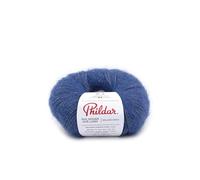 Phildar - Pelote de Laine Phil Mohair Soie Lurex - Laine à Tricoter - 14% Soie,78% Kid Mohair,4% Polyamide,4% Polyester Metallise - Aiguille n°5 - Couleur Saphir