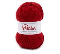 Phildar - Pelote de Laine Phil Partner 3.5 - Laine à Crocheter et à Tricoter - 25% ACRYLIQUE,50% POLYAMIDE,25% LAINE PEIGNEE - Aiguille n°3.5 - Couleur ROUGE