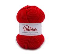 Phildar - Pelote de Laine Phil Partner 3.5 - Laine à Crocheter et à Tricoter - 25% ACRYLIQUE,50% POLYAMIDE,25% LAINE PEIGNEE - Aiguille n°3.5 - Couleur ROUGE