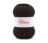 Phildar - Pelote de Laine Phil Partner 3.5 - Laine à Crocheter et à Tricoter - 25% ACRYLIQUE,50% POLYAMIDE,25% LAINE PEIGNEE - Aiguille n°3.5 - Couleur NOIR
